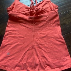 fairly worn coral lululemon cross back running tank